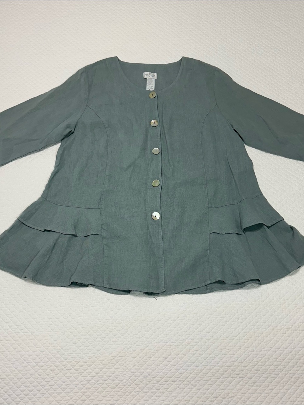 Mosaic USA Linen Top in Sage Green
